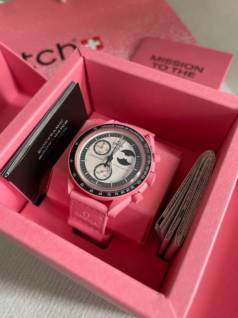 bioceramic Moonswatch MISSION TO THE PINK MOONPHASE (USATO COME NUOVO)